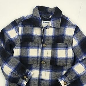 Old Navy Blue and White Plaid Warm Coat/Jacket Sz M 8